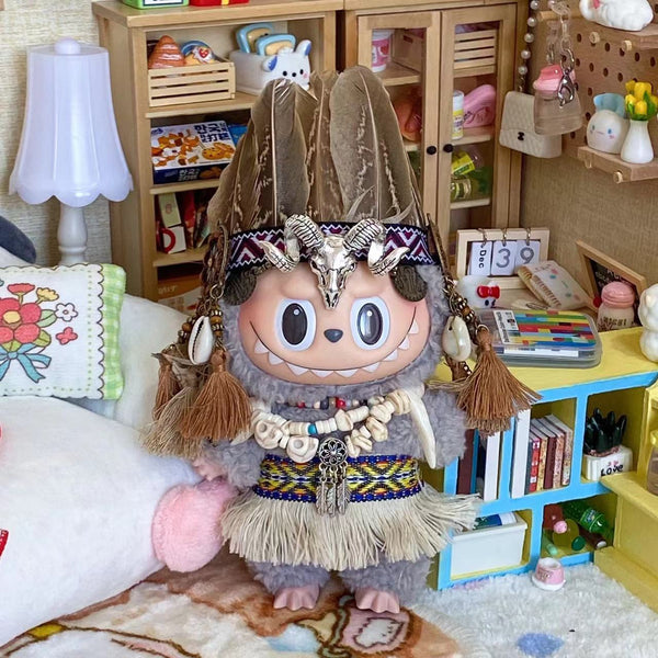 Tribal Spirit Leader Set — Feather Crown & Totem-Inspired Accessories