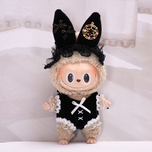Midnight Bunny Suit — Gothic Velvet Elegance with Lace & Charms