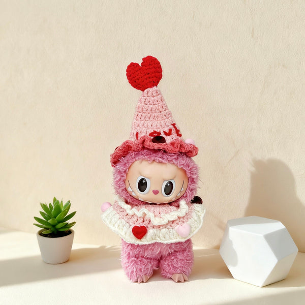 Hand-Knitted Party Hat & Baby Bib Set 🎂