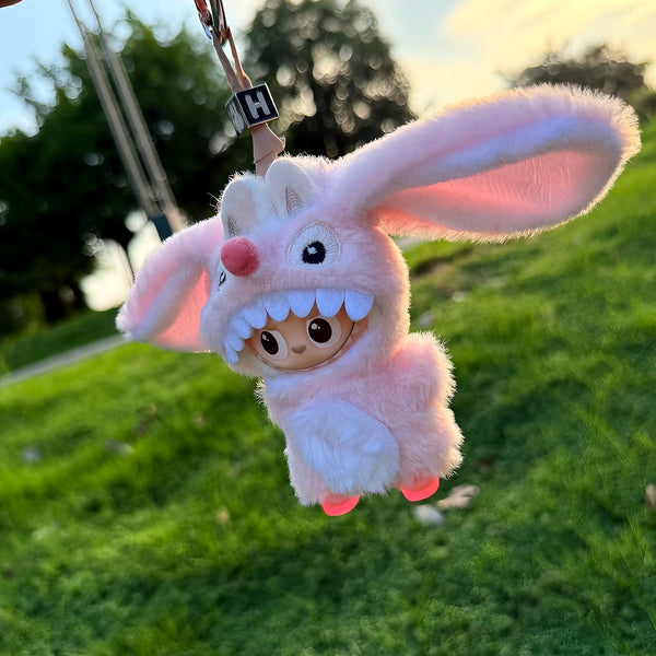 [mini BUBU] Crazy Bunny Plush Suit — Pink Monster Edition