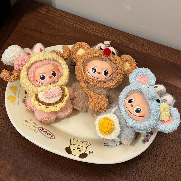 [mini BUBU] Fluffy Animal Hat&Bib Set