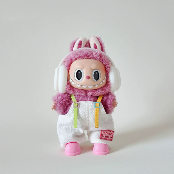 Rainbow Strap Overalls & Headphones Set